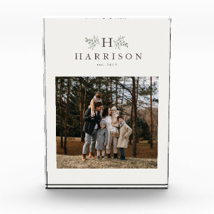 Rustic monogram personalised photo block