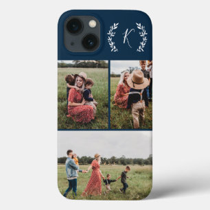 Rustic Monogram Photo Collage iPhone 13 Case