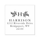 Rustic monogram return address