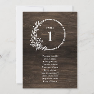 Rustic Monogram Table Seating Chart Card
