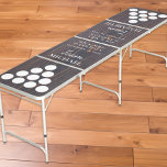 Rustic Monogram Wedding Beer Pong Table<br><div class="desc">A fun rustic  beer pong table for your wedding events and newlywed life featuring a faux dark wood background,  cup layouts,  your names and wedding date,  team bride and groom sides and white script and typography.</div>