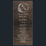 Rustic Monogram Wedding Ceremony Flat Program<br><div class="desc">Simply elegant programs that are perfect for sharing important details of your special day with your guests. Visit our website at berryberrysweet.com for stylish stationery designs and personalised gifts!</div>