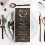 Rustic Monogram Wedding Menu Card<br><div class="desc">Stylish menu card by © berryberrysweet . Printable digital files and matching items are available! Visit our website at berryberrysweet.com for stylish stationery designs and personalised gifts.</div>