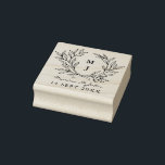 Rustic Monogram Wreath Custom Wedding Rubber Stamp<br><div class="desc">The perfect way to put your mark on all your wedding accessories, this personalised wedding monogram stamp is perfect for a rustic country barn wedding with a modern twist, and features a hand-drawn wreath of branches and the couple's monogram in elegant typography. Use on favour bags, tags, envelopes and more...</div>