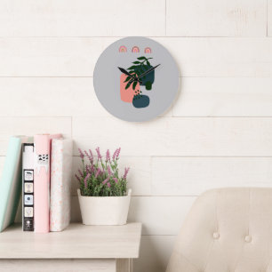 Rustic Monogrammed Boho  Large Clock