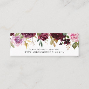 Rustic Moody Floral Wedding Website Cards