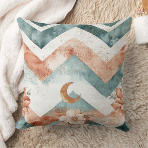 Rustic Moon Floral Chevron Earthy Pattern (4) Cushion