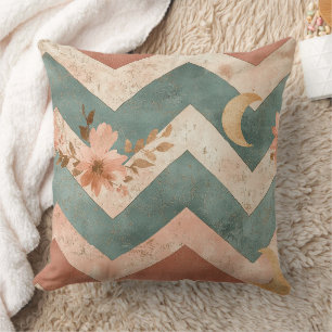 Rustic Moon Floral Chevron Earthy Pattern (6) Cushion