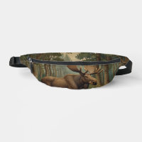 Rustic moose boho woodland forest lake view