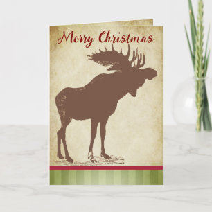 Rustic Moose Merry Christmas Holiday
