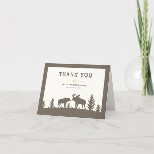Rustic Moose Outdoor Wedding Thank You Card