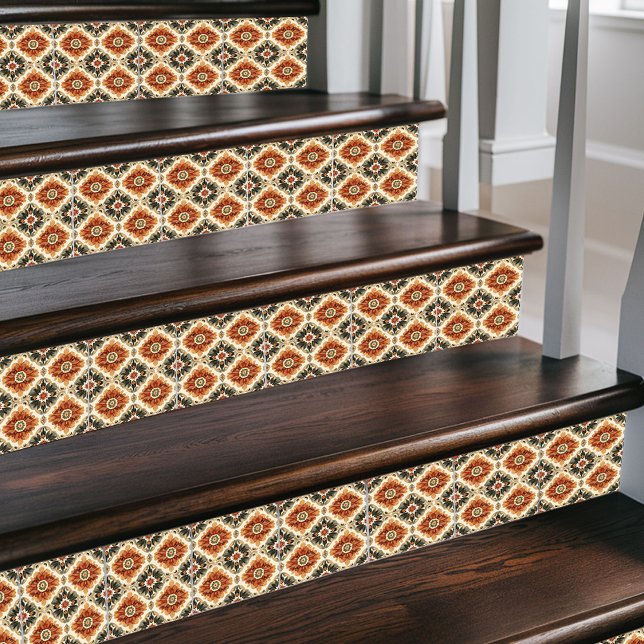 Rustic Moroccan Sunburst – Terracotta & Cream  Ceramic Tile (Creator Uploaded)
