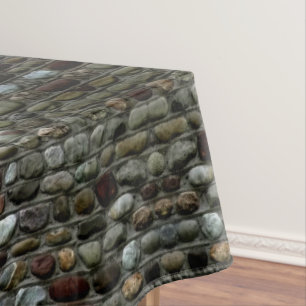 Rustic Mosaic Rocks Pattern Tablecloth