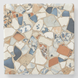 Rustic Mosaic Stone Coaster