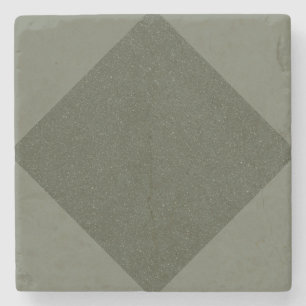 Rustic Moss Green Diamond Stone Coaster