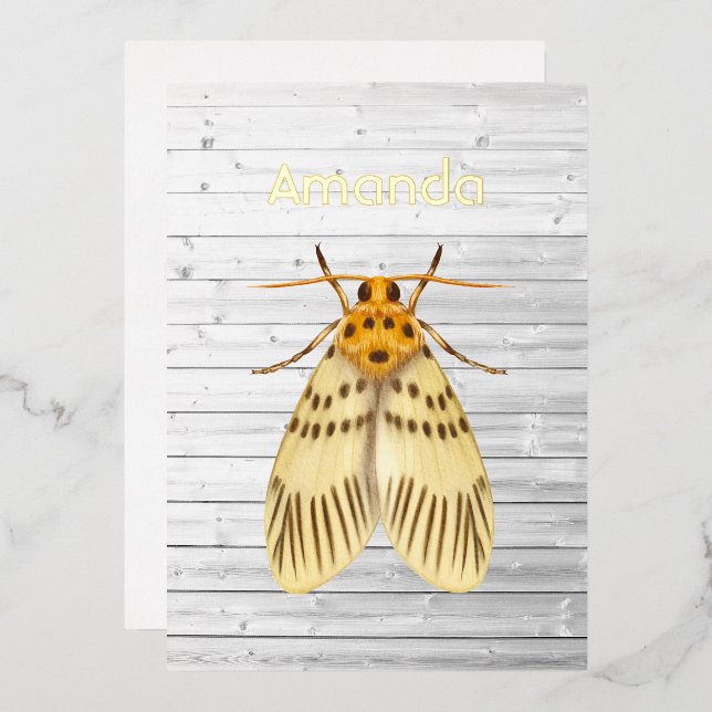 Rustic Moth Foil Invitation (Front/Back)