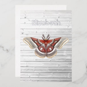 Rustic Moth Foil Invitation