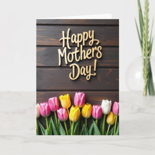 Rustic Mothers Day Wooden Card