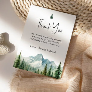 Rustic Mountain Adventure Baby Shower Thank You Ca