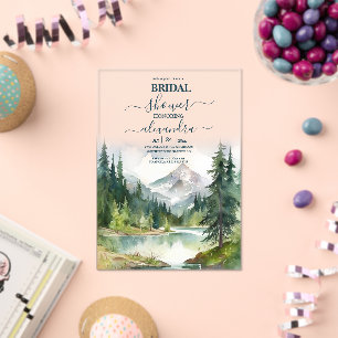 Rustic Mountain Bridal Shower Acrylic Invitations