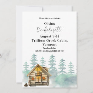 Rustic Mountain Cabin Bridal Shower Invitation
