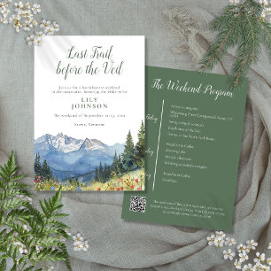 Rustic Mountain Camp Hiking Bachelorette Weekend Invitation