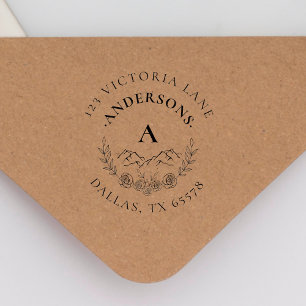 Rustic Mountain Family Return Address Vintage Self-inking Stamp