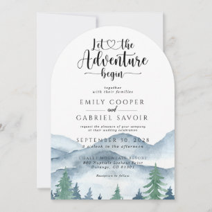Rustic Mountain Forest Adventure Wedding  Invitation