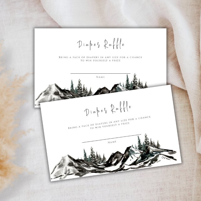 Rustic Mountain Forest Diaper Raffle Baby Shower Enclosure Card (Rustic Mountain Forest Diaper Raffle Baby Shower Enclosure Card)