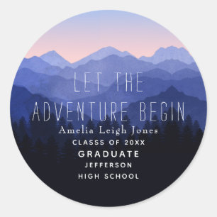 Rustic Mountain Graduate Envelope Sticker