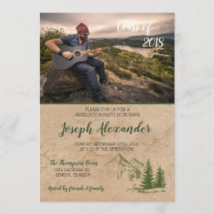 Rustic Mountain Graduation Invitation