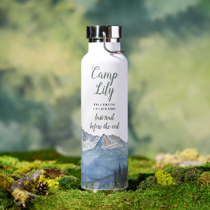 Rustic Mountain Hiking Camp Bachelorette Weekend Water Bottle