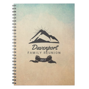 Rustic Mountain Illustration Family Reunion Notebook