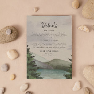 Rustic Mountain & Lake Evergreen Wedding Enclosure Card