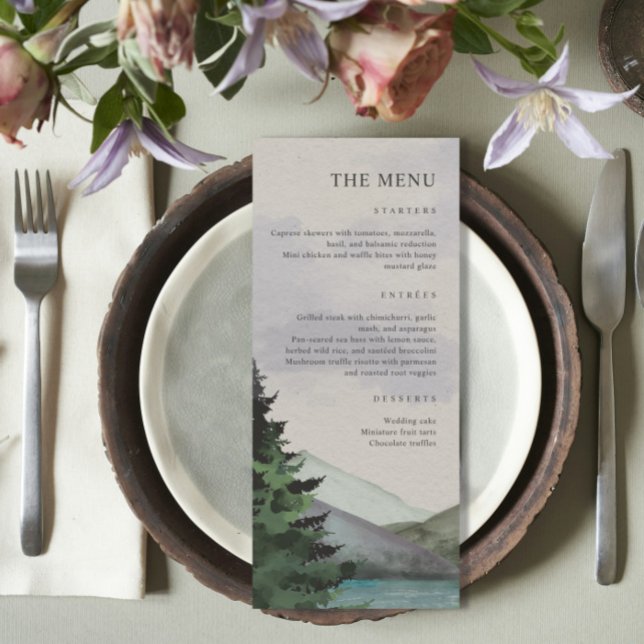 Rustic Mountain & Lake Evergreen Wedding  Menu (Creator Uploaded)