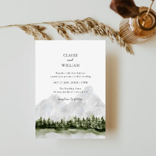 Rustic Mountain Lake Wedding Invitation