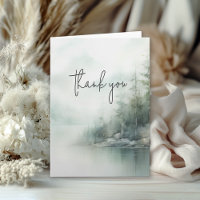 Rustic Mountain Lake Wedding Thank You