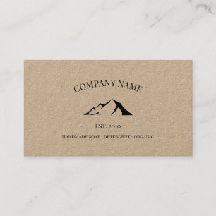Rustic mountain logo kraft business card