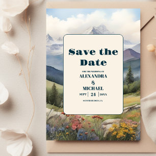 Rustic Mountain Meadow Wedding Save The Date