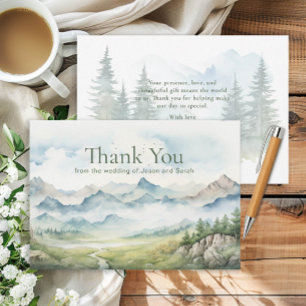 Rustic Mountain Nature Wedding Thank You 