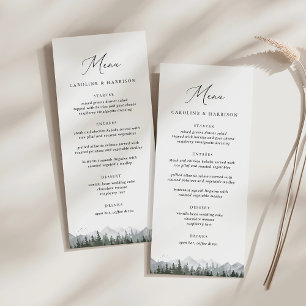 Rustic Mountain Pine Tree Wedding Menu