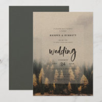 Rustic Mountain Pine Trees Fall Forest Wedding
