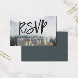 Rustic Mountain Pine Trees Fall RSVP Insert Cards