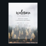 Rustic Mountain Pine Trees Fall Wedding Ceremony Program<br><div class="desc">Rustic Mountain Pine Trees Fall Forest Design with soft fading photography image. A rustic outdoor landscape scene for an adventurous lodge,  mountain,  retreat  wedding,  in dark green,  greys,  gold and white. -  Wedding Ceremony Program!

 ~ Check my shop to see the entire suite for this design!</div>