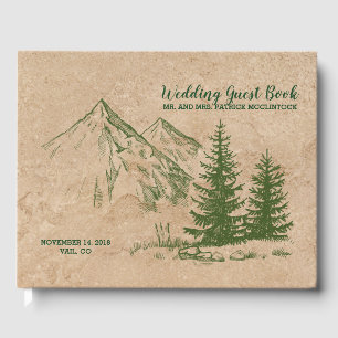 Rustic Mountain Range Wedding Guestbook