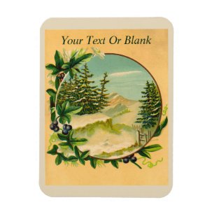 Rustic Mountain Scene Magnet
