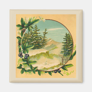 Rustic Mountain Scene Magnet