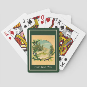 Rustic Mountain Scene Playing Cards