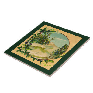 Rustic Mountain Scene Tile