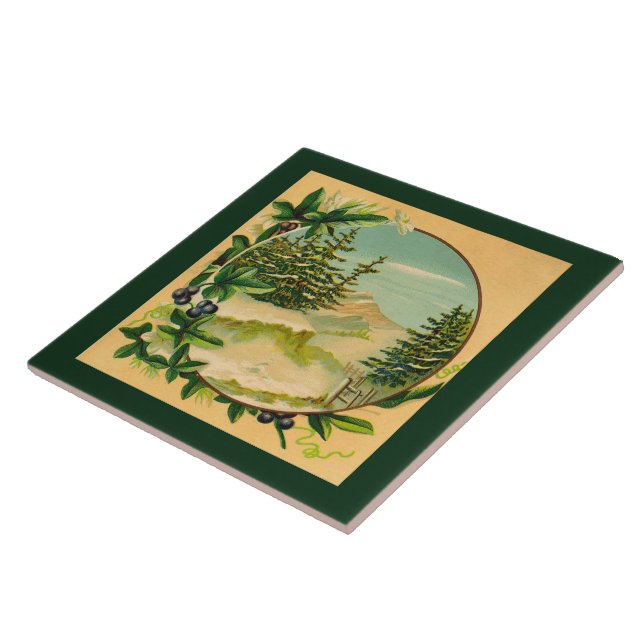 Rustic Mountain Scene Tile (Side)